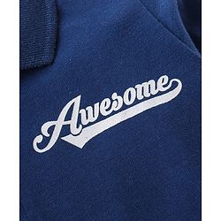 Babyhug Cotton Knit Dungaree with Full Sleeves T-Shirt Graphics Print - Multicolour