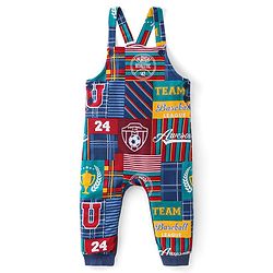 Babyhug Cotton Knit Dungaree with Full Sleeves T-Shirt Graphics Print - Multicolour