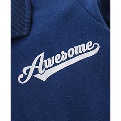 Babyhug Cotton Knit Dungaree with Full Sleeves T-Shirt Graphics Print - Multicolour