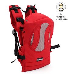 Babyhug Snuggle Me 3 Way Baby Carrier With Adjustable Protective Hood - Red