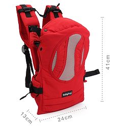 Babyhug Snuggle Me 3 Way Baby Carrier With Adjustable Protective Hood - Red