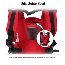 Babyhug Snuggle Me 3 Way Baby Carrier With Adjustable Protective Hood - Red