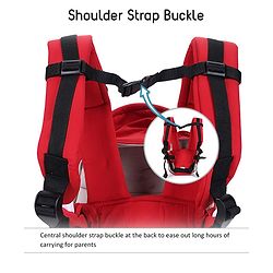 Babyhug Snuggle Me 3 Way Baby Carrier With Adjustable Protective Hood - Red