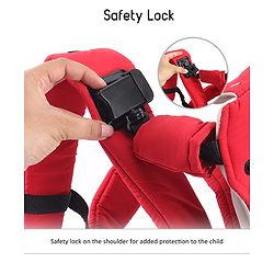 Babyhug Snuggle Me 3 Way Baby Carrier With Adjustable Protective Hood - Red