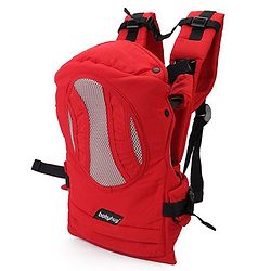 Babyhug Snuggle Me 3 Way Baby Carrier With Adjustable Protective Hood - Red