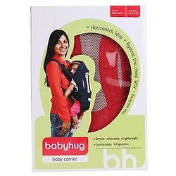 Babyhug Snuggle Me 3 Way Baby Carrier With Adjustable Protective Hood - Red