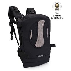 Babyhug Snuggle Me 3 Way Baby Carrier With Adjustable Protective Hood - Black