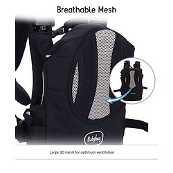 Babyhug Snuggle Me 3 Way Baby Carrier With Adjustable Protective Hood - Black
