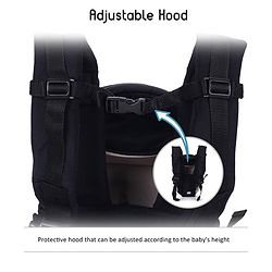 Babyhug Snuggle Me 3 Way Baby Carrier With Adjustable Protective Hood - Black