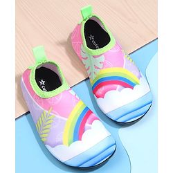 Cute Walk by Babyhug Rainbow Printed Slip On Water Shoes - Multicolour
