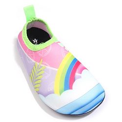 Cute Walk by Babyhug Rainbow Printed Slip On Water Shoes - Multicolour