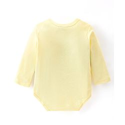Babyhug 100% Cotton Knit Full Sleeves Crocodile Print Onesie - Yellow