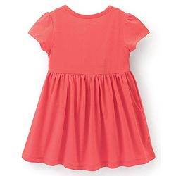 Babyhug 100% Cotton Knit Half Sleeves Butterfly Print Dress Pack of 2 - Red & Blue