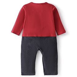 Babyhug Cotton Interlock Knit Full Sleeves Rompers Bunny Print - Red