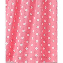 Babyhug Cotton Knit Half Sleeves Frocks Polka Dots Printed with Bow Applique Pack of 2 with Bag - Pink & Grey