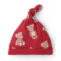 Babyhug 100% Cotton Knit Cap Bear Print Pack of 2 - Multicolour
