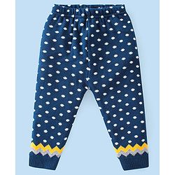 Babyhug Knitted Full Sleeves Wave Design Sweater Set -Navy Blue & Yellow