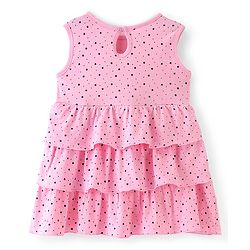 Babyhug 100% Cotton Knit Half Sleeves Shrug & Frock With Star Print - Pink & Blue