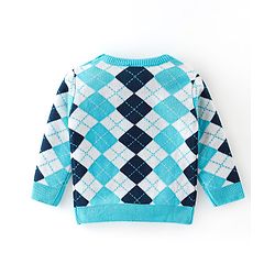 Babyhug Full Sleeves Baby Sweater Set - Light Blue