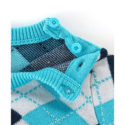 Babyhug Full Sleeves Baby Sweater Set - Light Blue