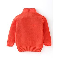Babyhug Full Sleeves Cable Knit Pullover - Orange