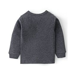 Babyhug Cotton Full Sleeves Front Open Thermal Vest And Leggings- Dark Grey