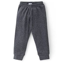 Babyhug Cotton Full Sleeves Front Open Thermal Vest And Leggings- Dark Grey