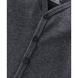 Babyhug Cotton Full Sleeves Front Open Thermal Vest And Leggings- Dark Grey