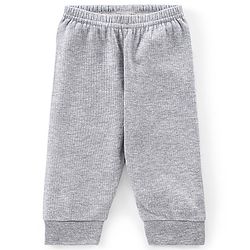 Babyhug Full Sleeves Solid Thermal Vest & Pant Set - Light Grey