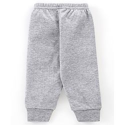Babyhug Full Sleeves Solid Thermal Vest & Pant Set - Light Grey