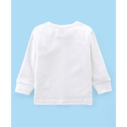 Babyhug Full Sleeves Solid Thermal Vest & Pant Set - Off White