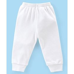 Babyhug Full Sleeves Solid Thermal Vest & Pant Set - Off White