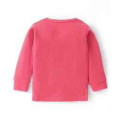 Babyhug Cotton Full Sleeves Front Open Thermal Vest And Leggings- Coral