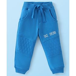 Babyhug Full Sleeves T-Shirt and Pants Set Bear Print - White & Blue