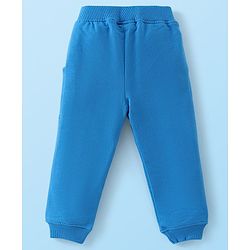 Babyhug Full Sleeves T-Shirt and Pants Set Bear Print - White & Blue