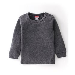 Babyhug Full Sleeves Solid Thermal Vest Sando & Pajama Set - Dark Grey