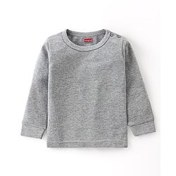 Babyhug Cotton Full Sleeves Solid Color Vest Pullover & Bottom Thermal Wear Combo Pack Of 3 - Light Grey