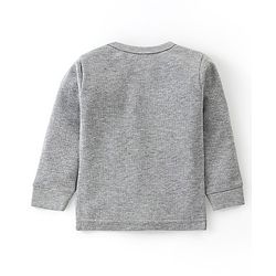 Babyhug Cotton Full Sleeves Solid Color Vest Pullover & Bottom Thermal Wear Combo Pack Of 3 - Light Grey