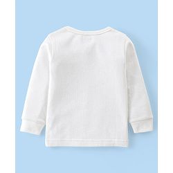 Babyhug Cotton Full Sleeves Solid Color Vest Pullover & Bottom Thermal Wear Combo Pack Of 3 - Off White