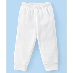 Babyhug Cotton Full Sleeves Solid Color Vest Pullover & Bottom Thermal Wear Combo Pack Of 3 - Off White