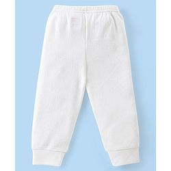Babyhug Cotton Full Sleeves Solid Color Vest Pullover & Bottom Thermal Wear Combo Pack Of 3 - Off White