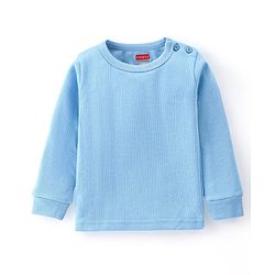 Babyhug Cotton Full Sleeves Solid Color Vest Pullover & Bottom Thermal Wear Combo Pack Of 3 - Blue