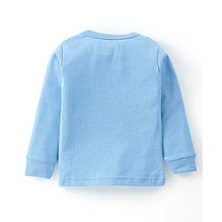 Babyhug Cotton Full Sleeves Solid Color Vest Pullover & Bottom Thermal Wear Combo Pack Of 3 - Blue