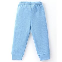 Babyhug Cotton Full Sleeves Solid Color Vest Pullover & Bottom Thermal Wear Combo Pack Of 3 - Blue