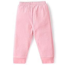 Babyhug Cotton Full Sleeves Thermal Wear Pullover Vest & Pant Set - Pink
