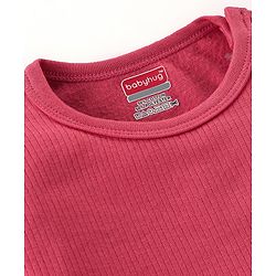Babyhug Cotton Full Sleeves Pullover Vest & Pant Solid Color Thermal Wear  - Coral