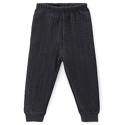 Babyhug Cotton Full Sleeves Front Open Thermal Vest And Leggings- Dark Grey