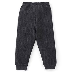 Babyhug Cotton Full Sleeves Front Open Thermal Vest And Leggings- Dark Grey