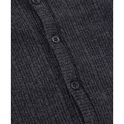Babyhug Cotton Full Sleeves Front Open Thermal Vest And Leggings- Dark Grey