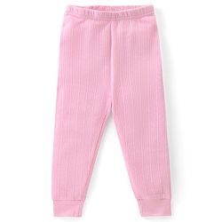 Babyhug Cotton Full Sleeves Front Open Thermal Vest And Leggings- Pink
